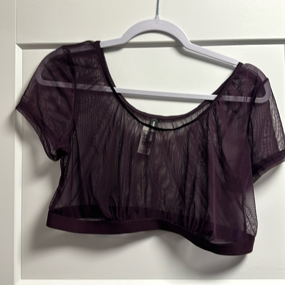 Torrid Sheer purple crop top